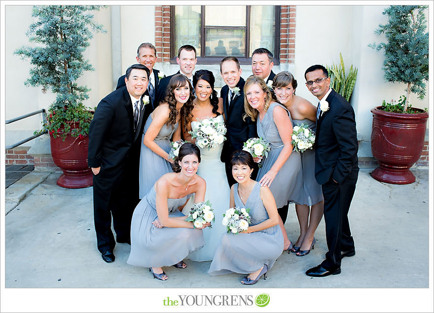 Downtown San Diego Wedding, downtown, elegant, timeless, classic, traditional, church, grey, blue, wedding