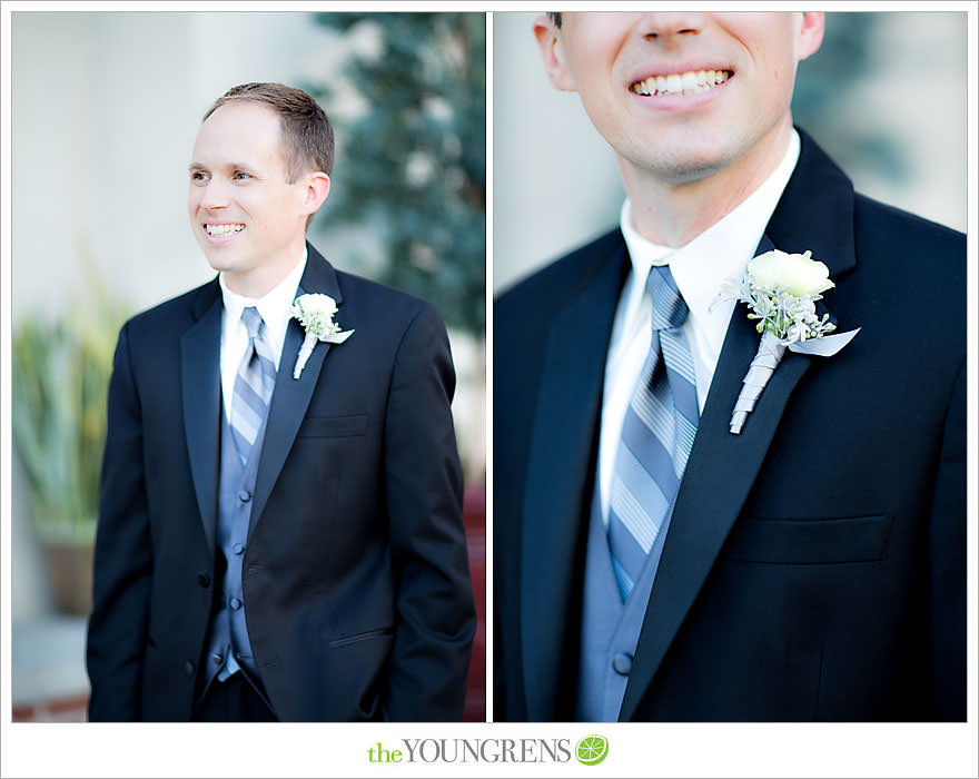 Downtown San Diego Wedding, downtown, elegant, timeless, classic, traditional, church, grey, blue, wedding