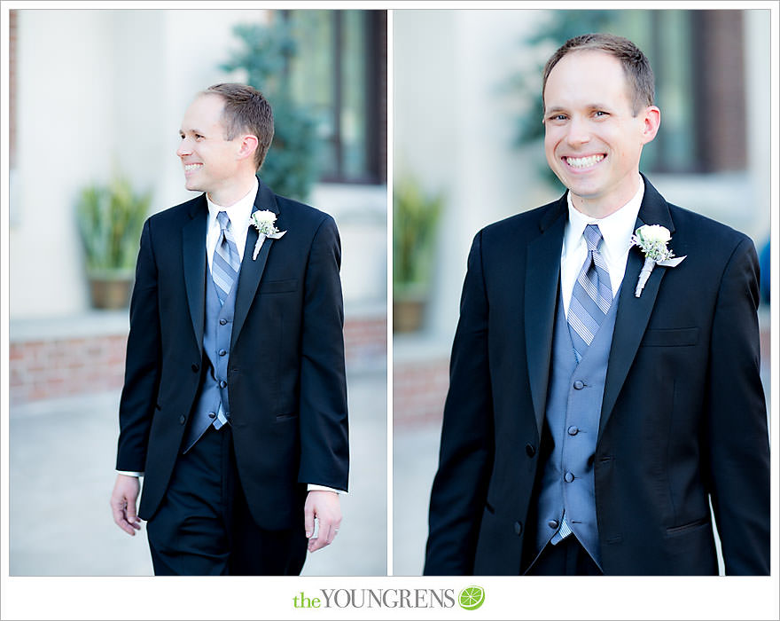 Downtown San Diego Wedding, downtown, elegant, timeless, classic, traditional, church, grey, blue, wedding