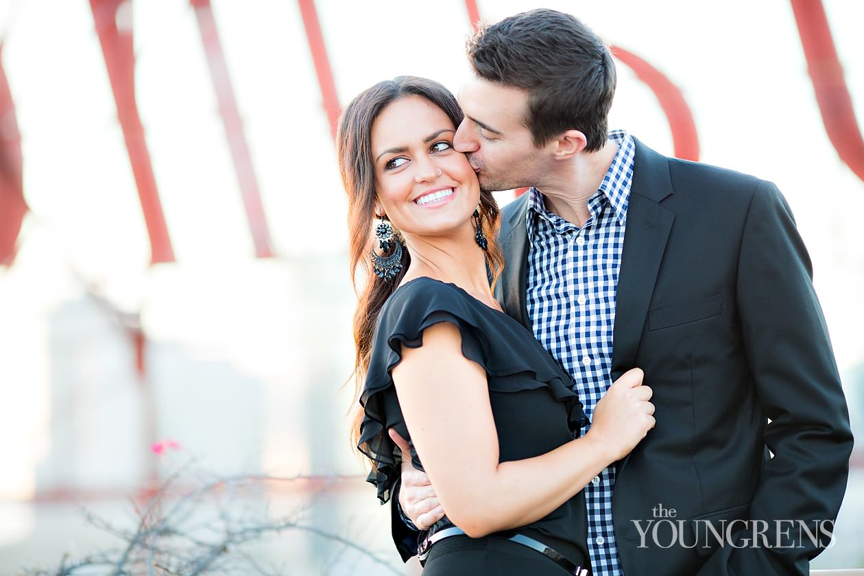 San Diego engagement session, downtown San Diego engagement session, St. James Hotel engagement session, rooftop engagement session, gaslamp engagement session, urban engagement session, skyline engagement session, San Diego skyline engagement session