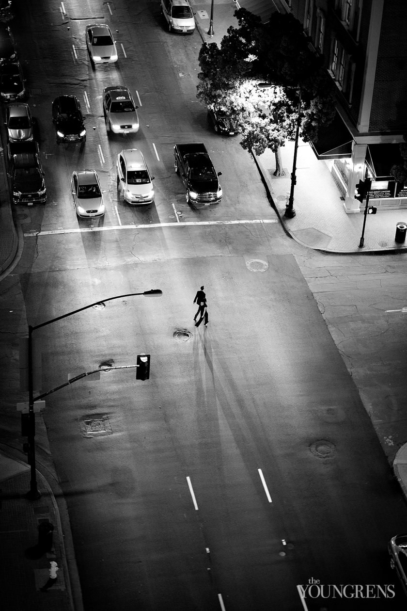 San Diego engagement session, downtown San Diego engagement session, St. James Hotel engagement session, rooftop engagement session, gaslamp engagement session, urban engagement session, skyline engagement session, San Diego skyline engagement session