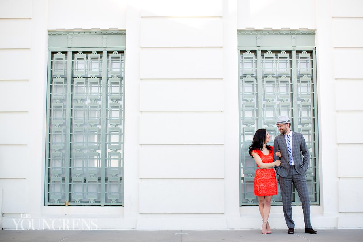 Griffith Park engagement, Griffith Observatory engagement, Los Angeles engagement, Hollywood engagement, Hollywood Hills engagement, vintage engagement, coral engagement, plaid suit engagement, artist engagement, architect engagement, Annette Vartanian engagement, I Heart Vintage Couture engagement, @nettevartanian engagement