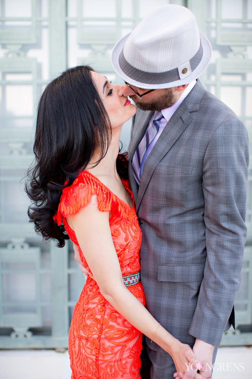 Griffith Park engagement, Griffith Observatory engagement, Los Angeles engagement, Hollywood engagement, Hollywood Hills engagement, vintage engagement, coral engagement, plaid suit engagement, artist engagement, architect engagement, Annette Vartanian engagement, I Heart Vintage Couture engagement, @nettevartanian engagement