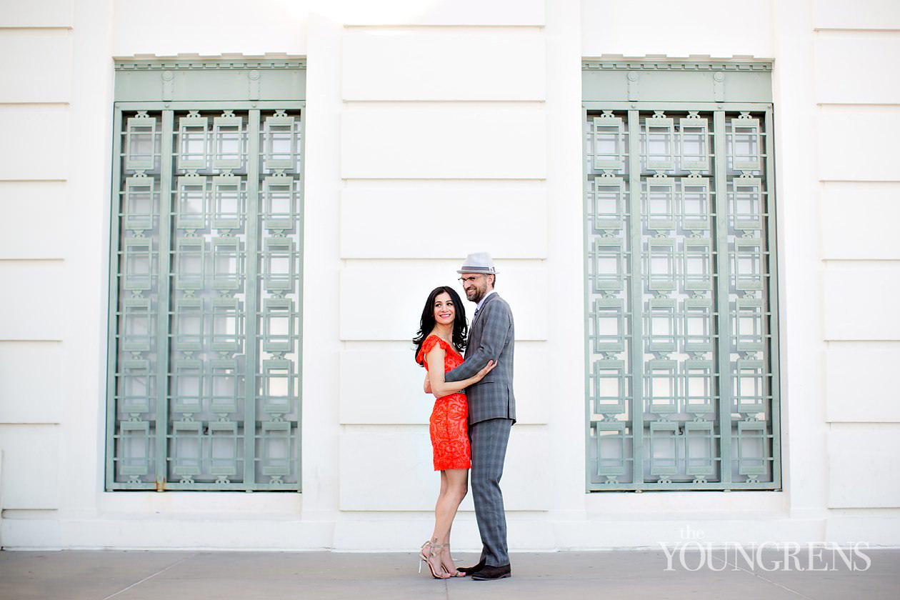 Griffith Park engagement, Griffith Observatory engagement, Los Angeles engagement, Hollywood engagement, Hollywood Hills engagement, vintage engagement, coral engagement, plaid suit engagement, artist engagement, architect engagement, Annette Vartanian engagement, I Heart Vintage Couture engagement, @nettevartanian engagement