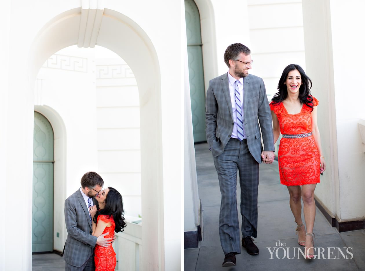 Griffith Park engagement, Griffith Observatory engagement, Los Angeles engagement, Hollywood engagement, Hollywood Hills engagement, vintage engagement, coral engagement, plaid suit engagement, artist engagement, architect engagement, Annette Vartanian engagement, I Heart Vintage Couture engagement, @nettevartanian engagement