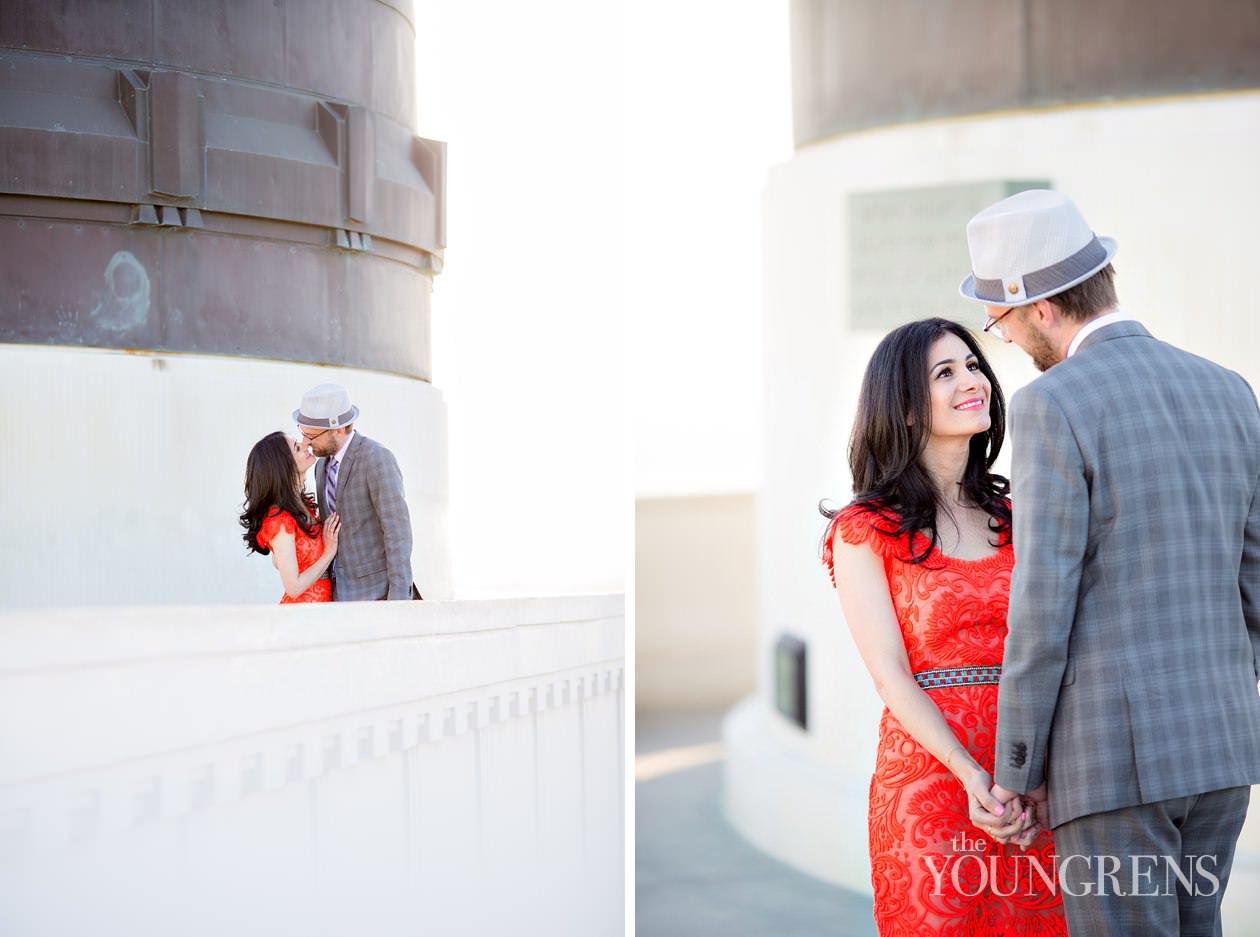 Griffith Park engagement, Griffith Observatory engagement, Los Angeles engagement, Hollywood engagement, Hollywood Hills engagement, vintage engagement, coral engagement, plaid suit engagement, artist engagement, architect engagement, Annette Vartanian engagement, I Heart Vintage Couture engagement, @nettevartanian engagement