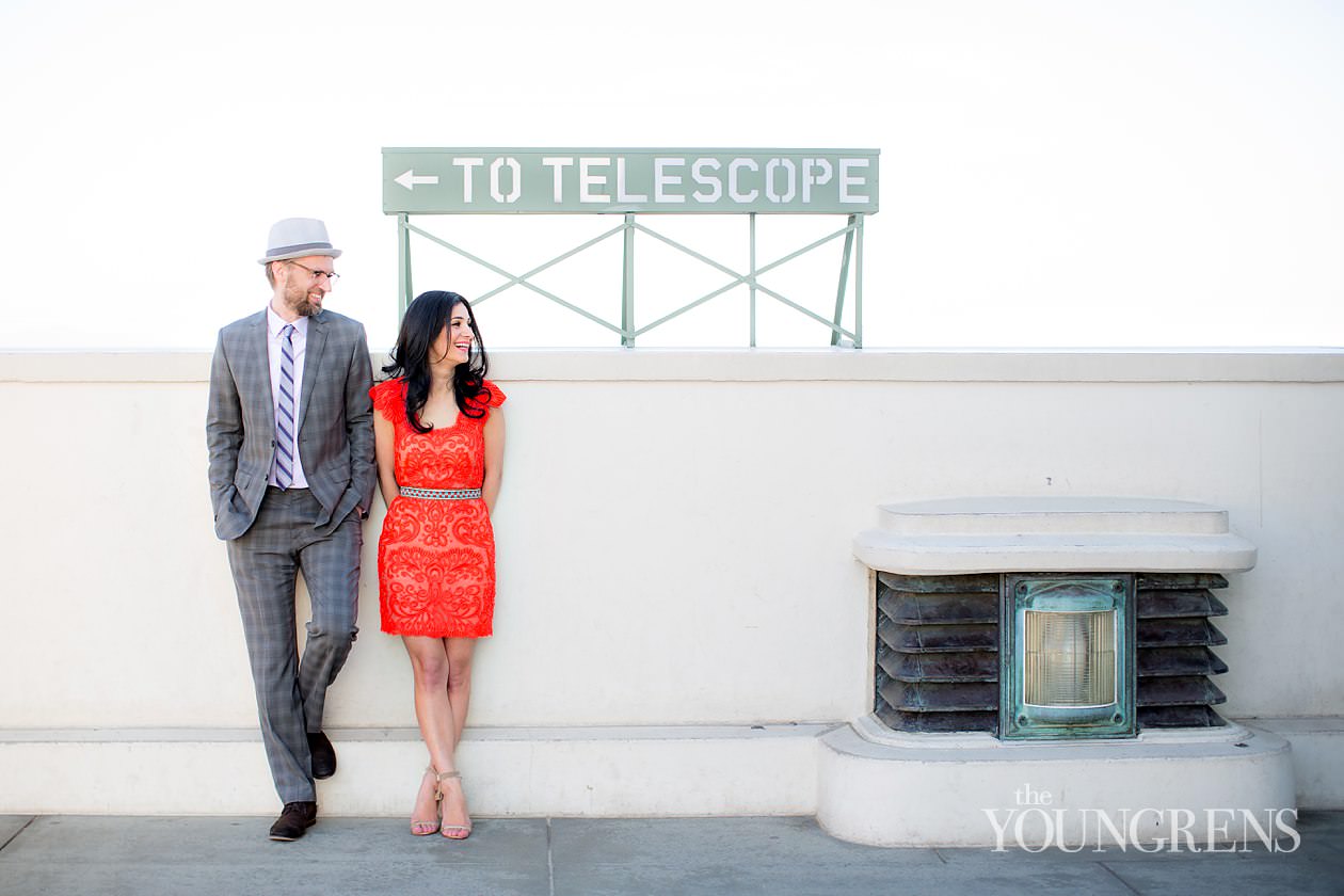 Griffith Park engagement, Griffith Observatory engagement, Los Angeles engagement, Hollywood engagement, Hollywood Hills engagement, vintage engagement, coral engagement, plaid suit engagement, artist engagement, architect engagement, Annette Vartanian engagement, I Heart Vintage Couture engagement, @nettevartanian engagement