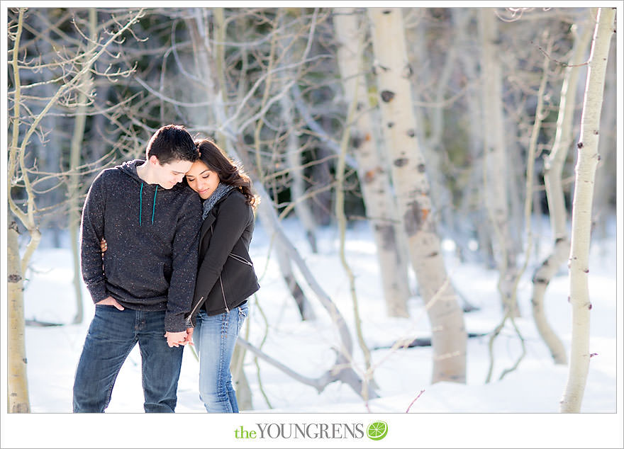 Lake Tahoe engagement session, snow engagement session, winter engagement session, mountain engagement, Northern California engagement, Northstar engagement session