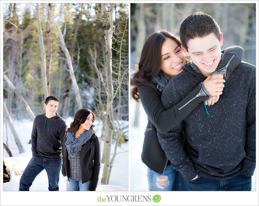 Lake Tahoe engagement session, snow engagement session, winter engagement session, mountain engagement, Northern California engagement, Northstar engagement session