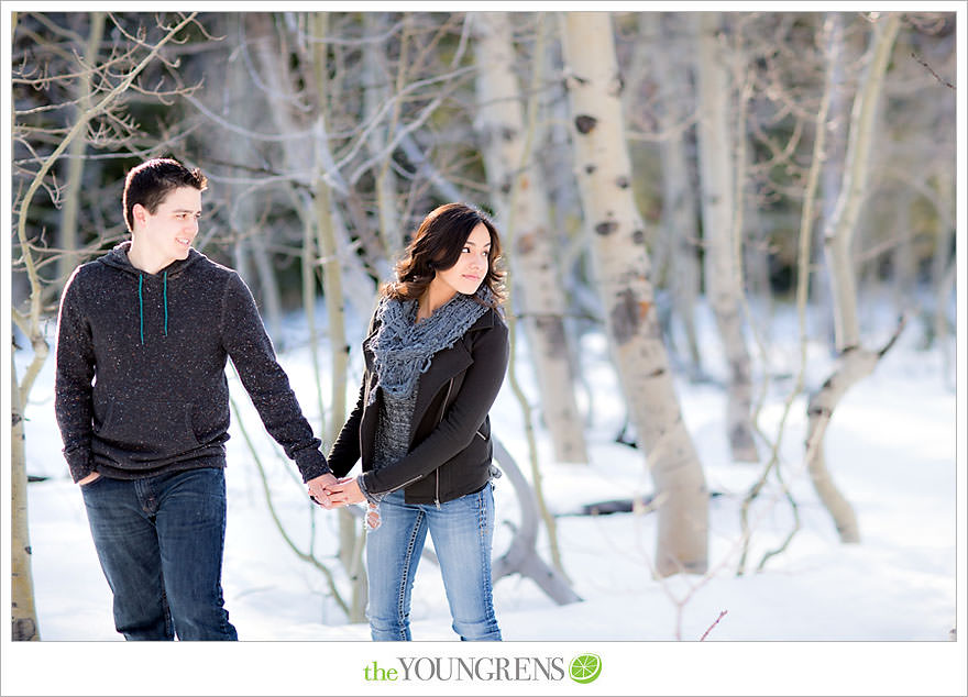 Lake Tahoe engagement session, snow engagement session, winter engagement session, mountain engagement, Northern California engagement, Northstar engagement session