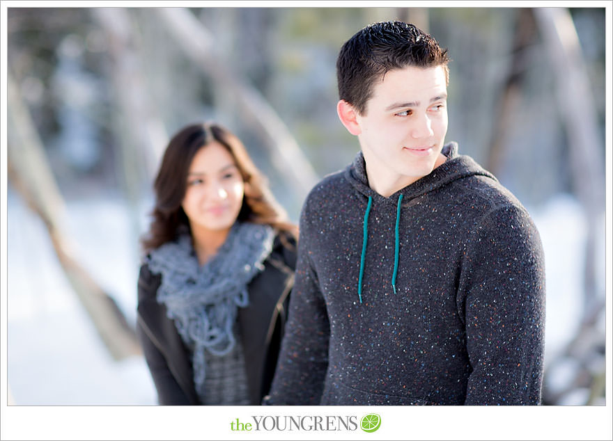 Lake Tahoe engagement session, snow engagement session, winter engagement session, mountain engagement, Northern California engagement, Northstar engagement session