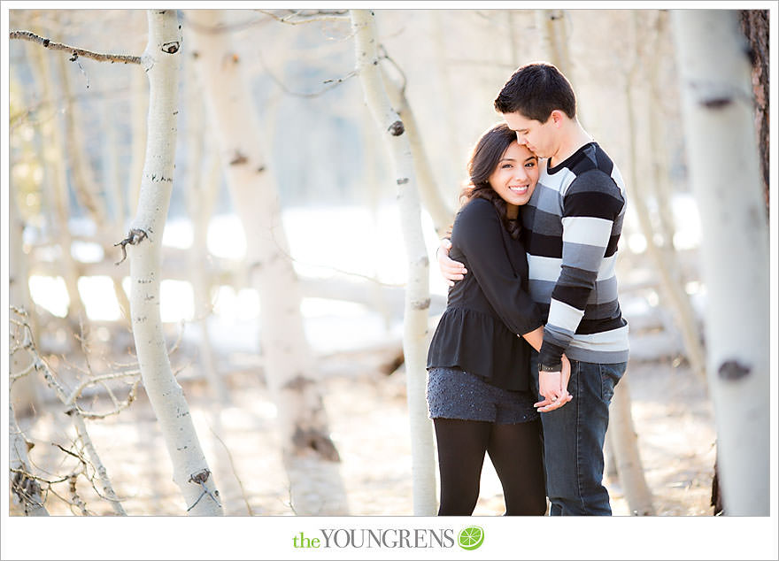 Lake Tahoe engagement session, snow engagement session, winter engagement session, mountain engagement, Northern California engagement, Northstar engagement session