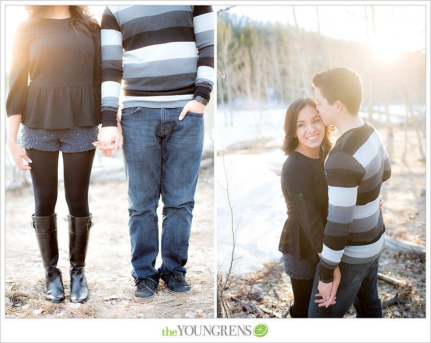 Lake Tahoe engagement session, snow engagement session, winter engagement session, mountain engagement, Northern California engagement, Northstar engagement session