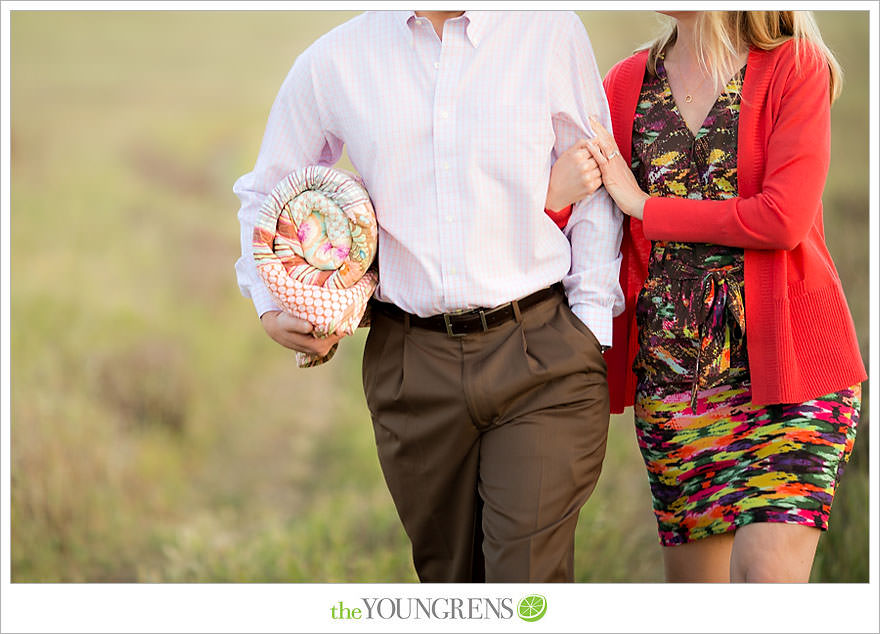 Laguna Beach engagement, Laguna Hills engagement, Newport Coast engagement, turquoise engagement, meadow engagement, grass field engagement, picnic engagement session, Highway 133 engagement, Highway 73 engagement session