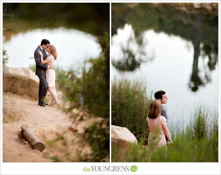 rowboat engagement, Dixon Lake engagement, Escondido engagement, lake engagement, pond engagement, boat engagement, pink engagement, lace engagement, meadow engagement, nature engagement