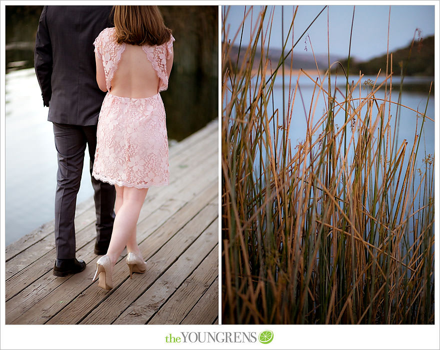 rowboat engagement, Dixon Lake engagement, Escondido engagement, lake engagement, pond engagement, boat engagement, pink engagement, lace engagement, meadow engagement, nature engagement