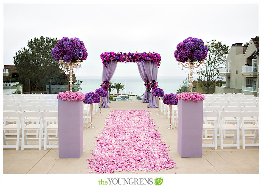 LAuberge Del Mar wedding, Del Mar wedding, seaside wedding, purple wedding, San Diego wedding, coastal wedding, hotel wedding, orchid wedding, Karen Tran wedding, Wayne Foster wedding, glamorous wedding, ocean view wedding, Pacific Terrace wedding