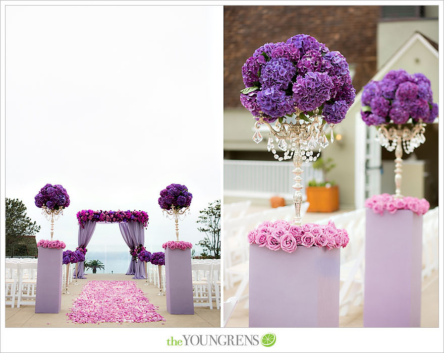 LAuberge Del Mar wedding, Del Mar wedding, seaside wedding, purple wedding, San Diego wedding, coastal wedding, hotel wedding, orchid wedding, Karen Tran wedding, Wayne Foster wedding, glamorous wedding, ocean view wedding, Pacific Terrace wedding