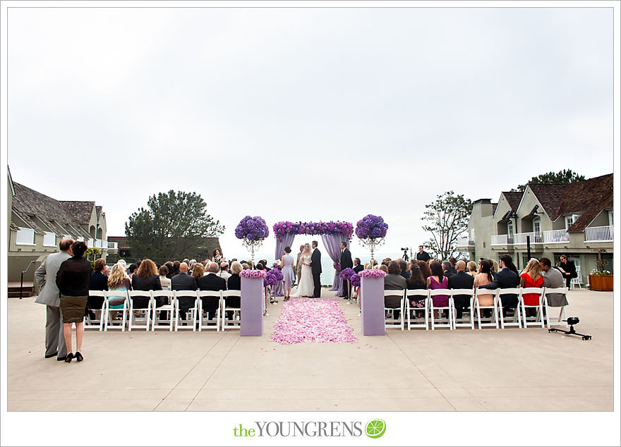 LAuberge Del Mar wedding, Del Mar wedding, seaside wedding, purple wedding, San Diego wedding, coastal wedding, hotel wedding, orchid wedding, Karen Tran wedding, Wayne Foster wedding, glamorous wedding, ocean view wedding, Pacific Terrace wedding