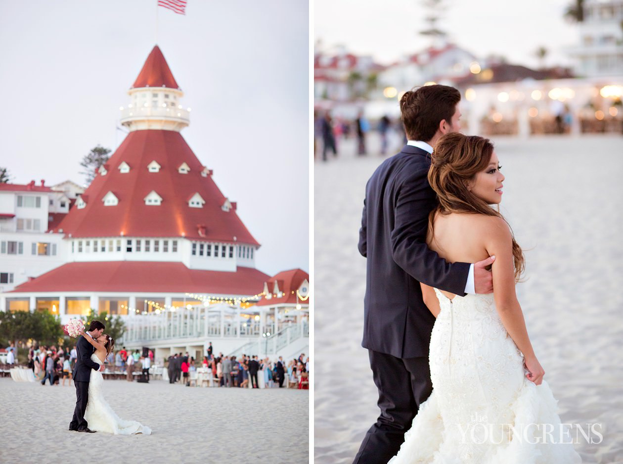 Hotel Del Coronado Wedding. Part Two, Photography by The Youngrens hotel del Coronado wedding, beach wedding, beach ceremony, coronado wedding, Emily smiley wedding, platinum pro wedding, San Diego wedding, luxurious beach ceremony, elegant beach wedding, orchid florals, ocean wedding, outdoor reception