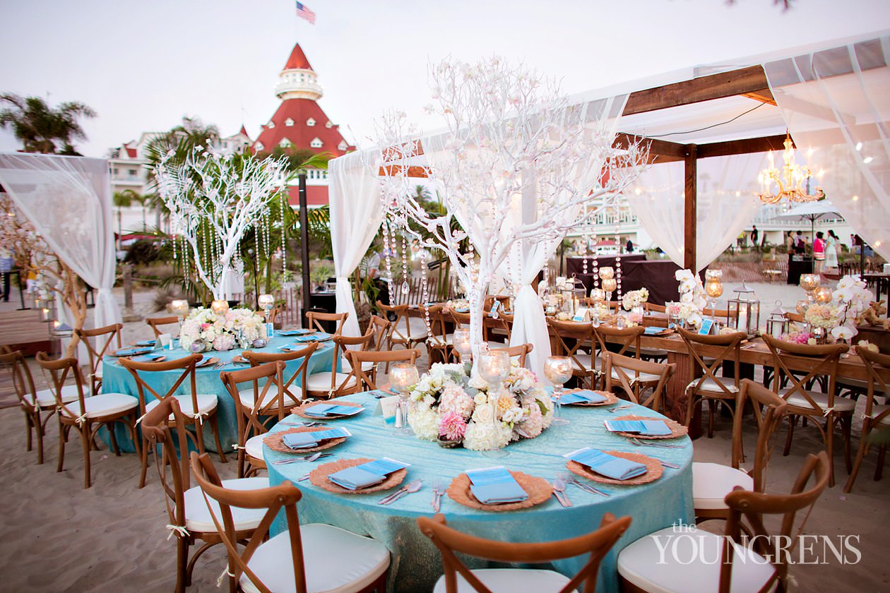 Hotel Del Coronado Wedding. Part Two, Photography by The Youngrens hotel del Coronado wedding, beach wedding, beach ceremony, coronado wedding, Emily smiley wedding, platinum pro wedding, San Diego wedding, luxurious beach ceremony, elegant beach wedding, orchid florals, ocean wedding, outdoor reception