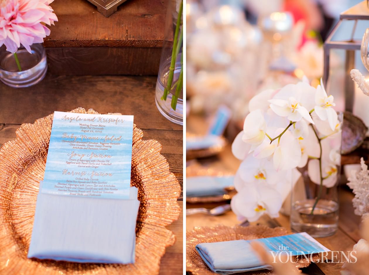 Hotel Del Coronado Wedding. Part Two, Photography by The Youngrens hotel del Coronado wedding, beach wedding, beach ceremony, coronado wedding, Emily smiley wedding, platinum pro wedding, San Diego wedding, luxurious beach ceremony, elegant beach wedding, orchid florals, ocean wedding, outdoor reception