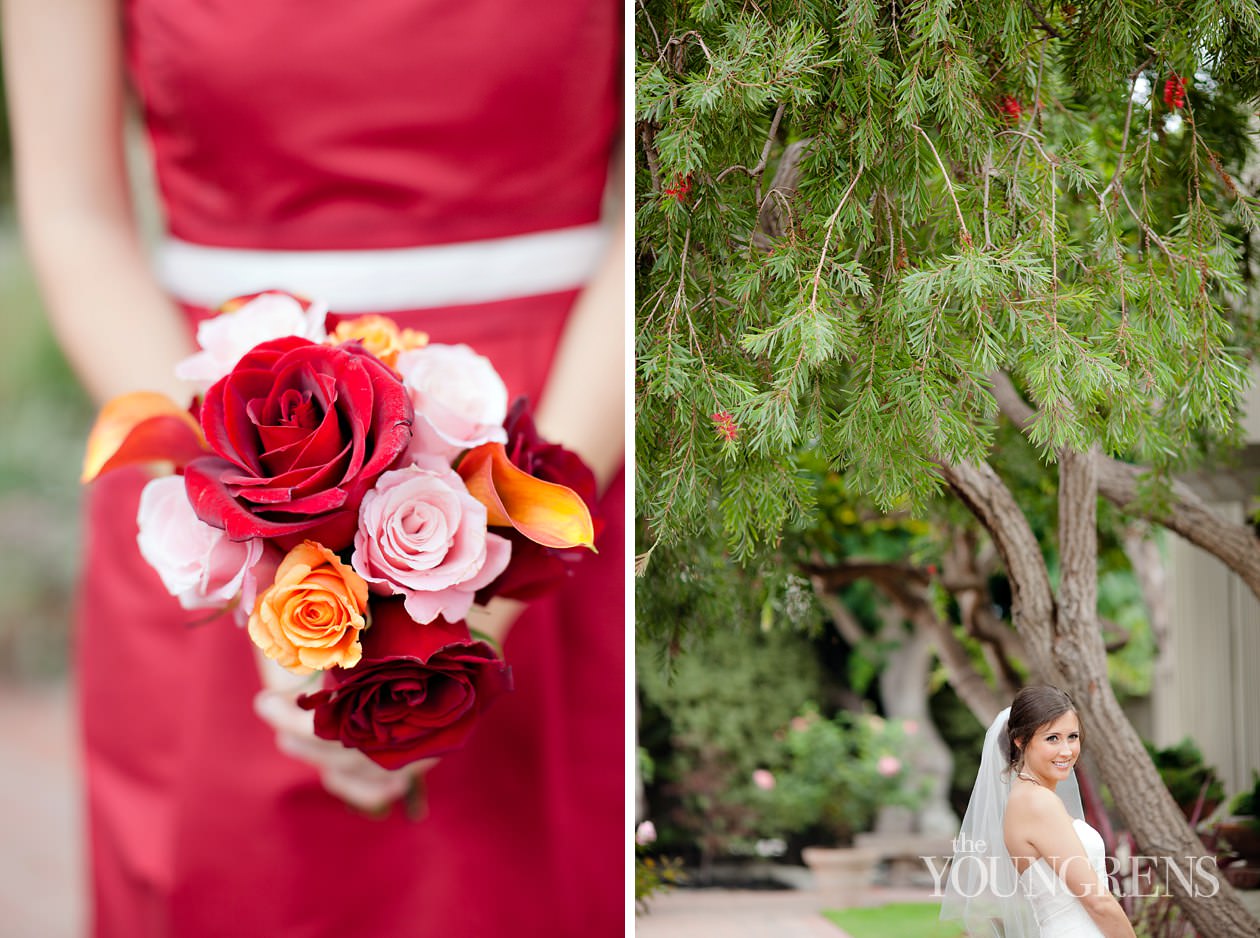 Sherman Library and Gardens wedding, Corona Del Mar wedding, garden wedding, wedding with succulents, Agape Planning wedding, fall wedding, red wedding, orange wedding