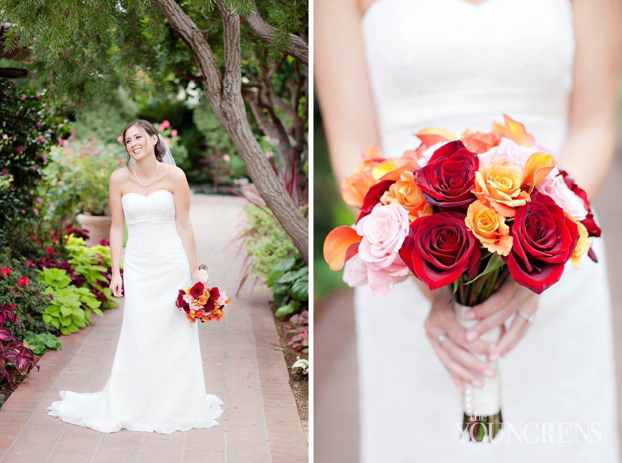 Sherman Library and Gardens wedding, Corona Del Mar wedding, garden wedding, wedding with succulents, Agape Planning wedding, fall wedding, red wedding, orange wedding