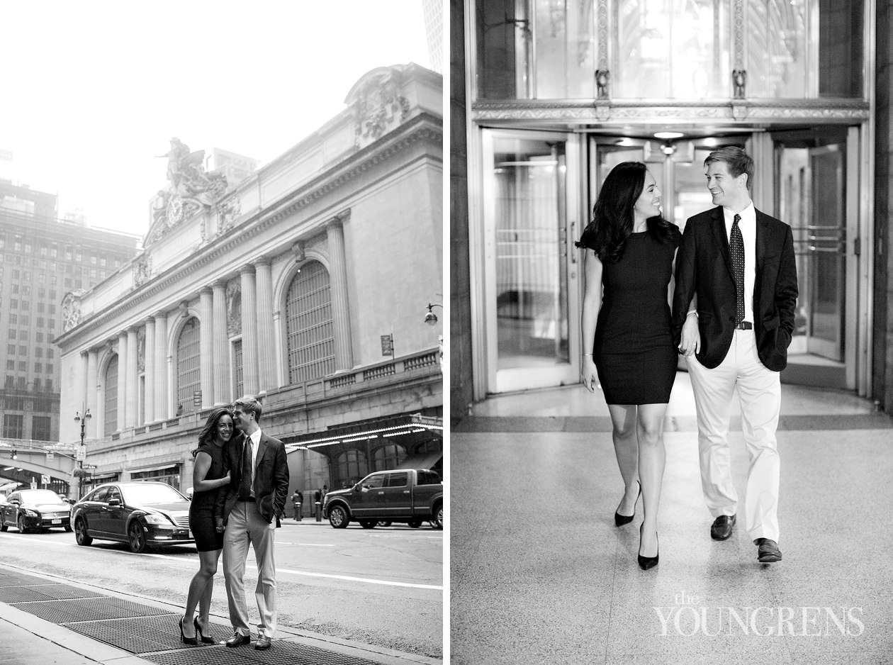 Grand Central Engagement Session, Photography by The Youngrens new york engagement, grand central station engagement session, manhattan engagement session, new york couple, new york photography, east coast photography, rainy day engagement session, train engagement session, iconic new york engagement session
