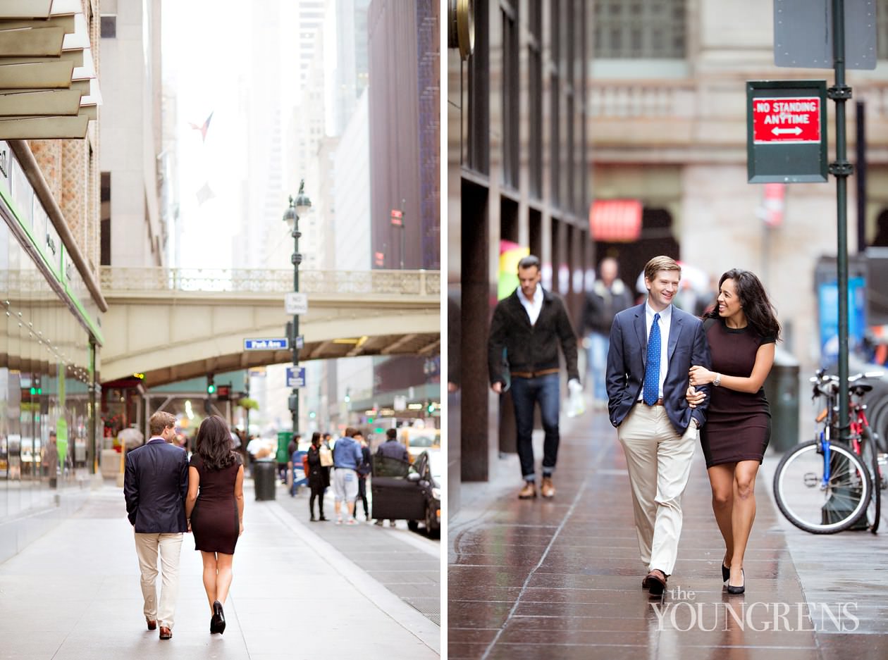 Grand Central Engagement Session, Photography by The Youngrens new york engagement, grand central station engagement session, manhattan engagement session, new york couple, new york photography, east coast photography, rainy day engagement session, train engagement session, iconic new york engagement session
