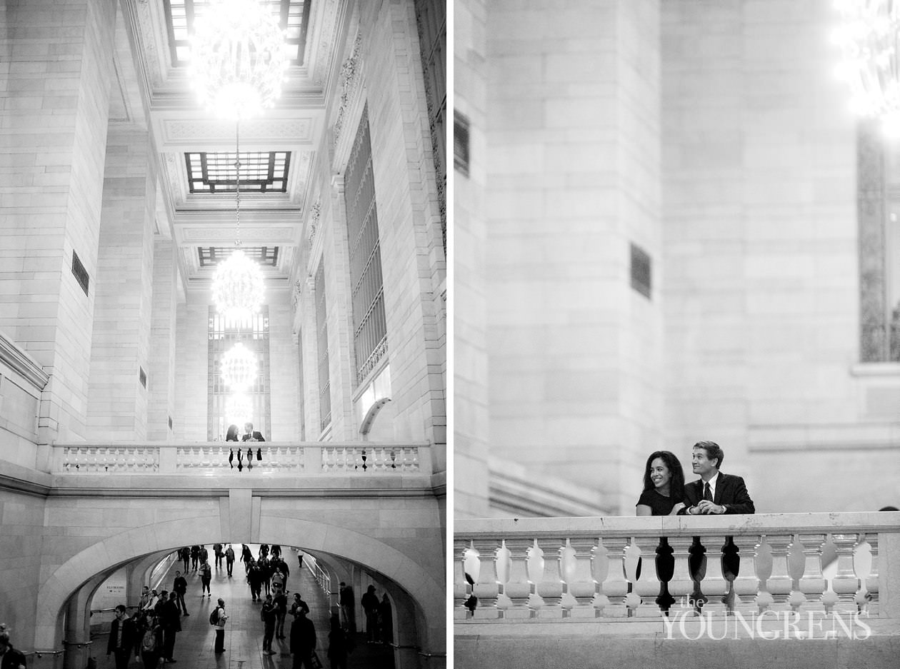 Grand Central Engagement Session, Photography by The Youngrens new york engagement, grand central station engagement session, manhattan engagement session, new york couple, new york photography, east coast photography, rainy day engagement session, train engagement session, iconic new york engagement session