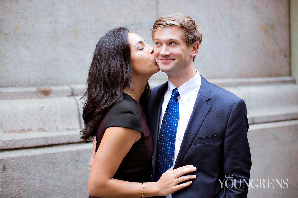 Grand Central Engagement Session, Photography by The Youngrens new york engagement, grand central station engagement session, manhattan engagement session, new york couple, new york photography, east coast photography, rainy day engagement session, train engagement session, iconic new york engagement session