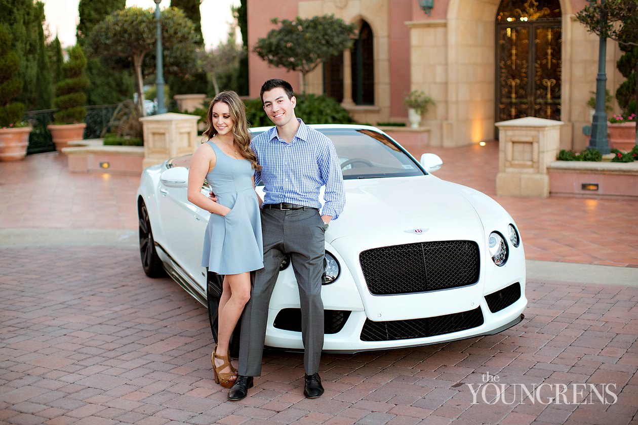 Grand Del Mar Engagement, Photography by The Youngrens grand del mar engagement session, engagement at grand del mar, fairmont grand del mar engagement, engagement with bentley, fancy car engagement, bentley engagement, white bentley engagement session, addison restaurant engagement session, engagement session with a bentley